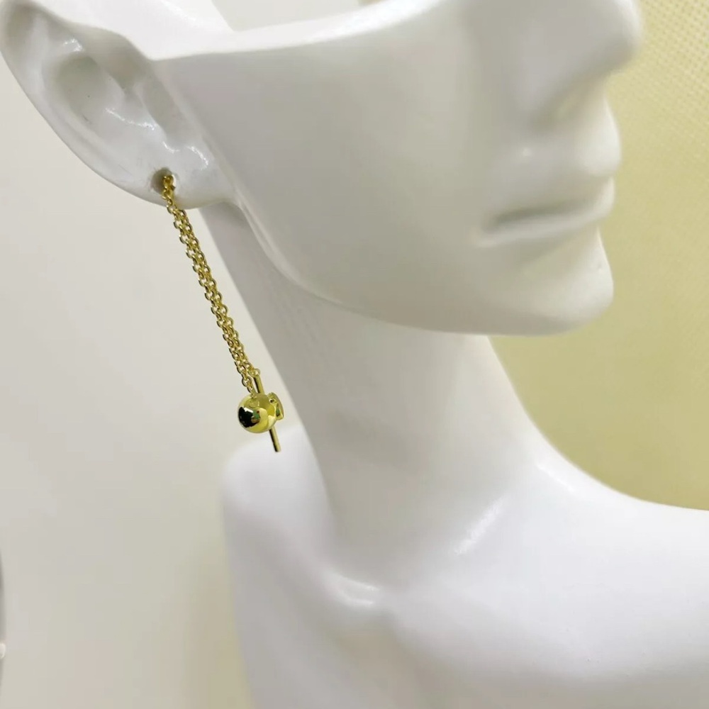 Cool Joy earrings in gold on a chain 925 - Picture 5 of 5